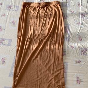 Camel stretch midi skirt